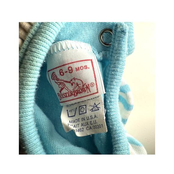 Busytown Romper Dress Infant Girls 6-9 Months Striped Cat Embroidered Vintage - Picture 2 of 5